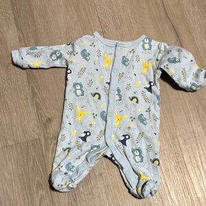 Adorable Blue Animal Print Kids One Piece